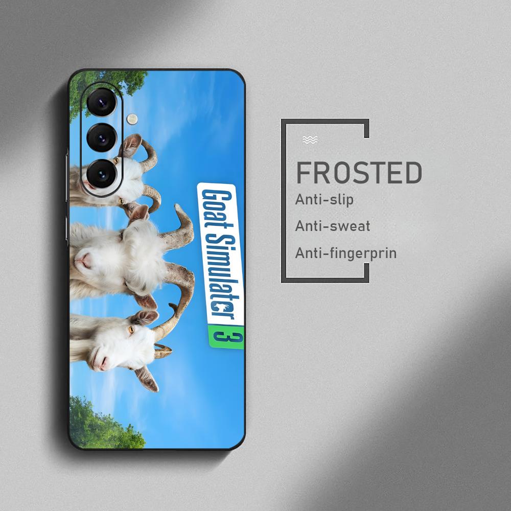 Coole Ziegen-Simulator-Spiel-Handyhülle für Samsung Galaxy S26 S25 S24 S23 S22 S21 Plus Ultra Note20 Weiches Schwarz