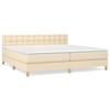 3140966 vidaXL Divan Bed with Mattress Cream 200x200 Cm Fabric