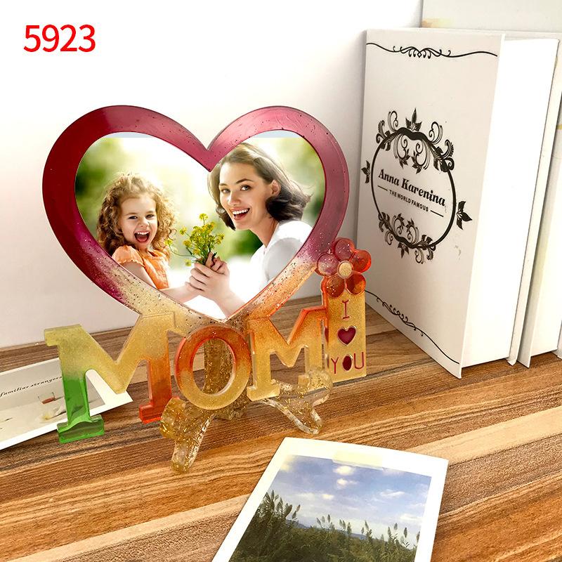 WTEMPO DIY Heart-shaped Frame with Epoxy Mold Mother's Day Frame Decoration MOM Heart-shaped Frame Decor Silicone Mold