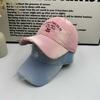 Letter embroidery ripped baseball cap women's American washed old wide-brimmed cap casual versatile face hat