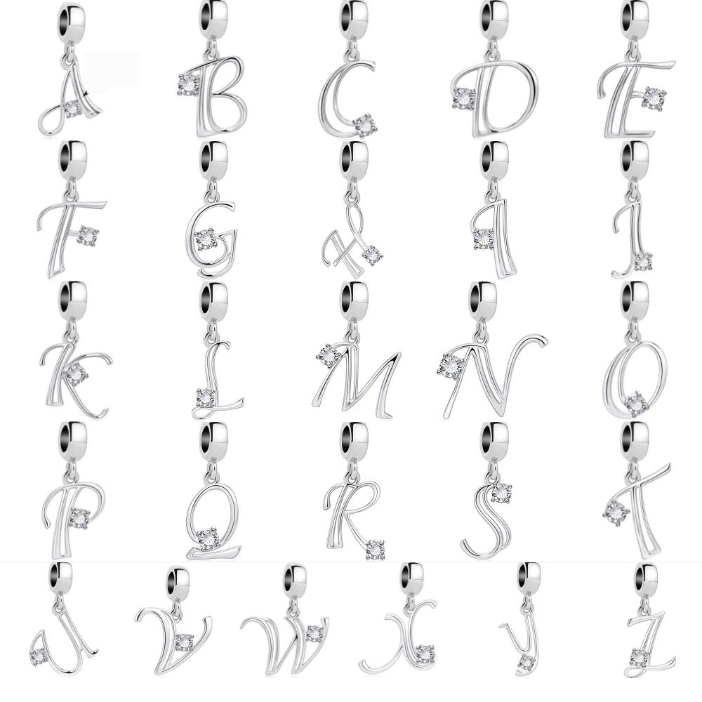 Neuer authentischer Kupfer-Buchstaben-Anhänger-Charm für Ley-Kette, Perlen-kompatibel mit authentischen Anhänger-Armbändern, DIY Damenschmuck