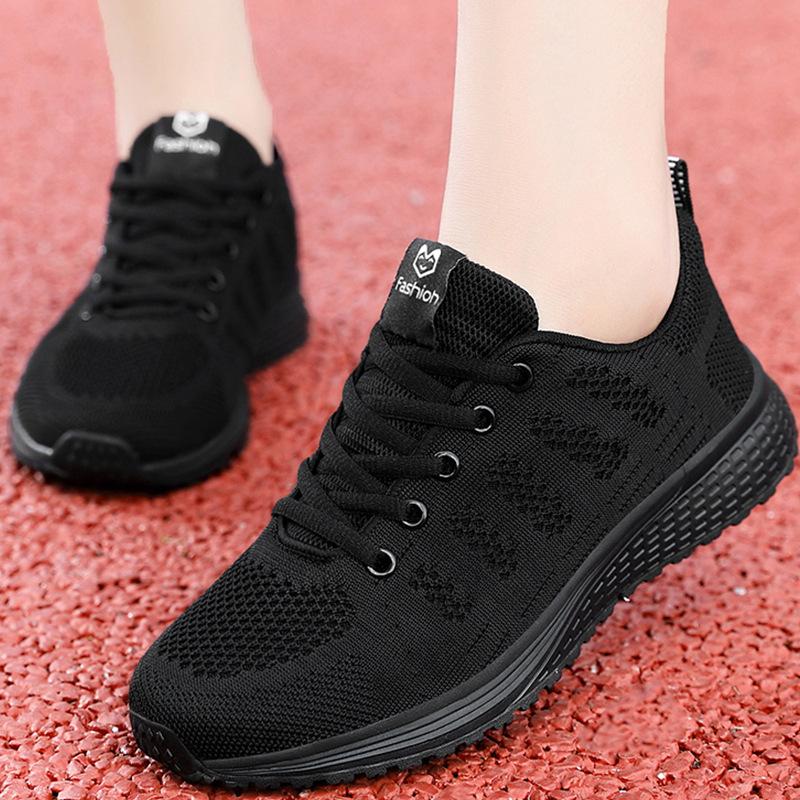 Summer Brand Sports Shoes Women's Shoes Running Shoes Mesh Breathable Lightweight Travel Shoes Student Women Soft-soled Casual Shoes Women