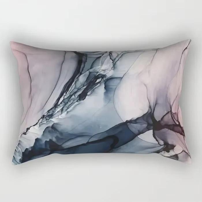 30X50cm Watercolor Stripe Chinese Style Pattern Printing Decorative Living Room Home Furnishing Polyester Rectangular Pillowcase