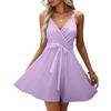 Women's Fashion Casual V-Neck Ruffle Casual Straps Sleeveless Dresses