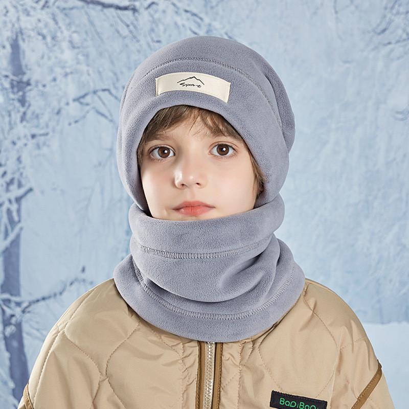Kids Plush Hat And Neck Gaiter Pair With Warmth And Windproof Design For Winter Outdoor Use