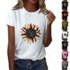 Damen Rundhals Bedrucktes Kurzarm T-Shirt Top