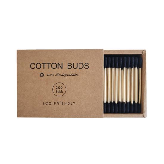1 Box Cotton Swab No Lint Loss Disposable Double Head Design Soft Cleaning Colorful Round Pointed Head Makeup Swab Home Supply