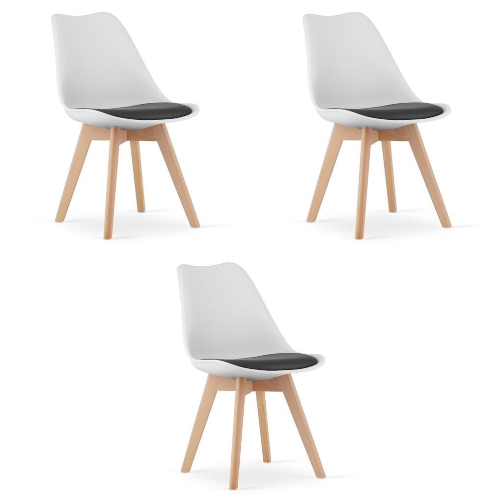 MARK Chair Black and White / Natural Legs X 3
