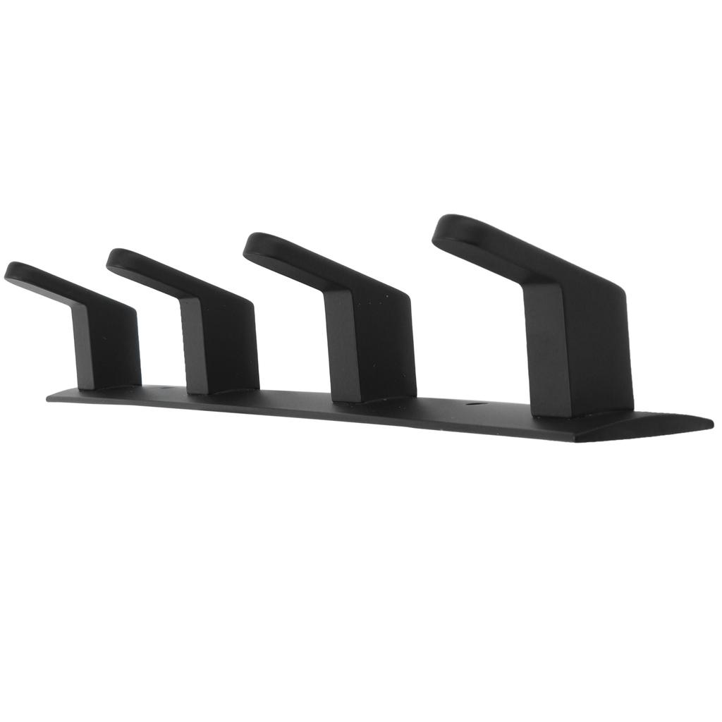 Simple Space Aluminum Row Hooks Wall Mounted Hook for Kitchen Bathroom Wardrobe Black4 Hooks