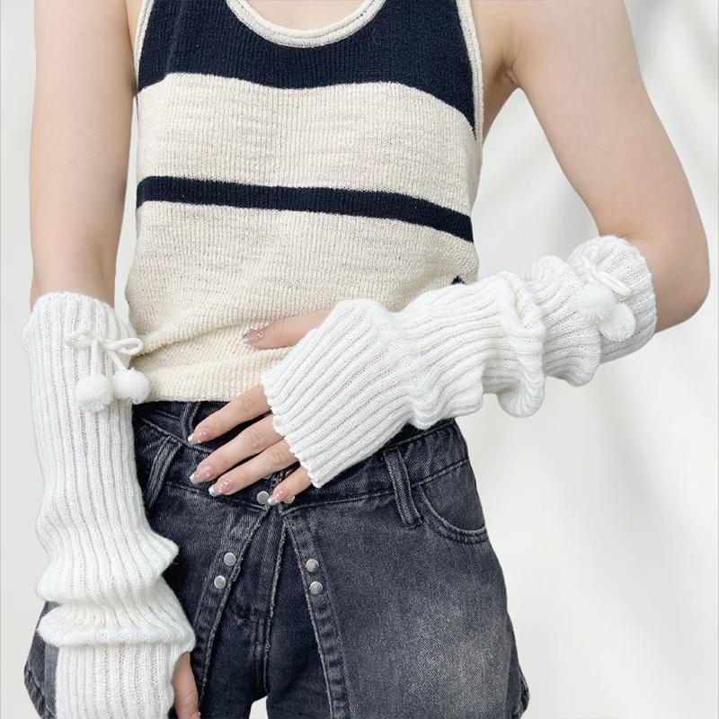 Arm Sleeves Sweet Cool Girl Knitted Fingerless Gloves Sleeves Cos Hand Sleeves
