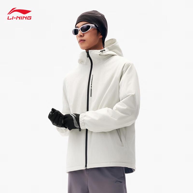 Li-Ning Men s Fleece Lined Water-Repellent Hooded Jacket 2XL