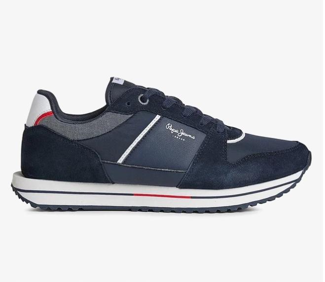 Pepe Jeans Navy Blue Men's Sports Shoes With Natural Leather 45 Awe