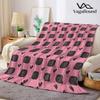 Pink Black Heart Checkered Flannel Blanket Warm Soft Halloween Christmas Decorative Couch Warm Cozy All-Season Gift
