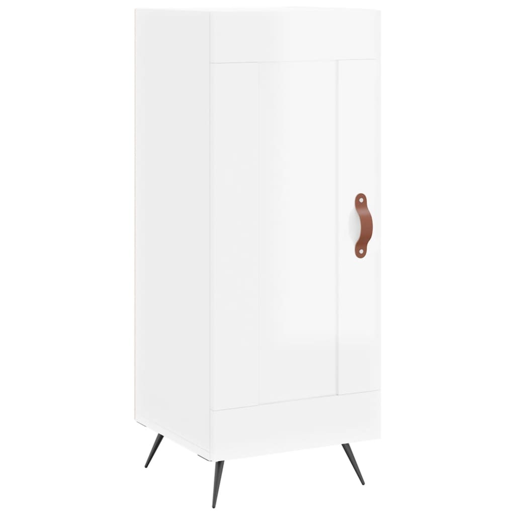 Highboard High Gloss White 34.5 X 34 X 180 Cm Particleboard