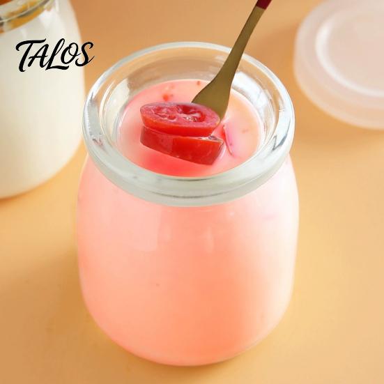 Talos 4PCS Pudding Jars with Lid, Food Grade Glass Airtight Mason Jars, DIY Favorite Flavors Containers, for Yogurt Parfait Candy Storage