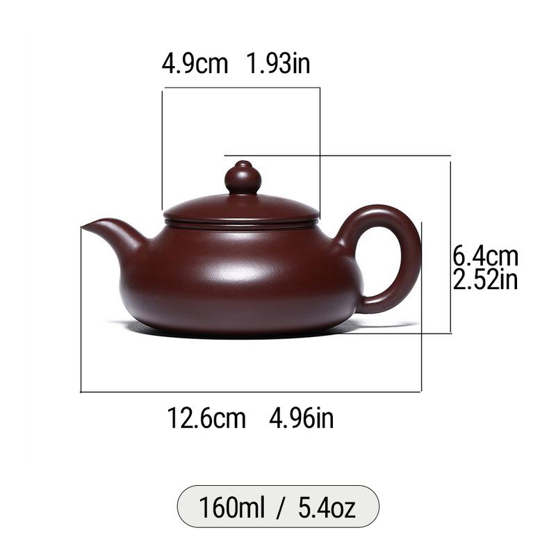 Yixing Zisha Teapot Breathing Clay Teapot 160ml Zhu Ni Clay Masterpiece Artisan-Crafted