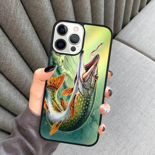 Fishing Trout Sea Fish Phone Case For iPhone 17 Air 16 15 14 plus 12 13 Pro max Soft Bumper Shell Cover coque