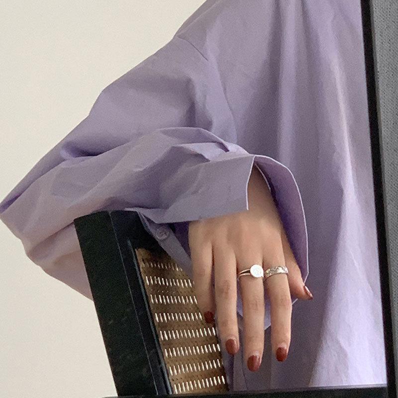 Art Deco Geometric Ring Combination Index Finger Ring Female Personality Retro Niche High Class Finger Ring Ins Cold Wind Adjustable Ring