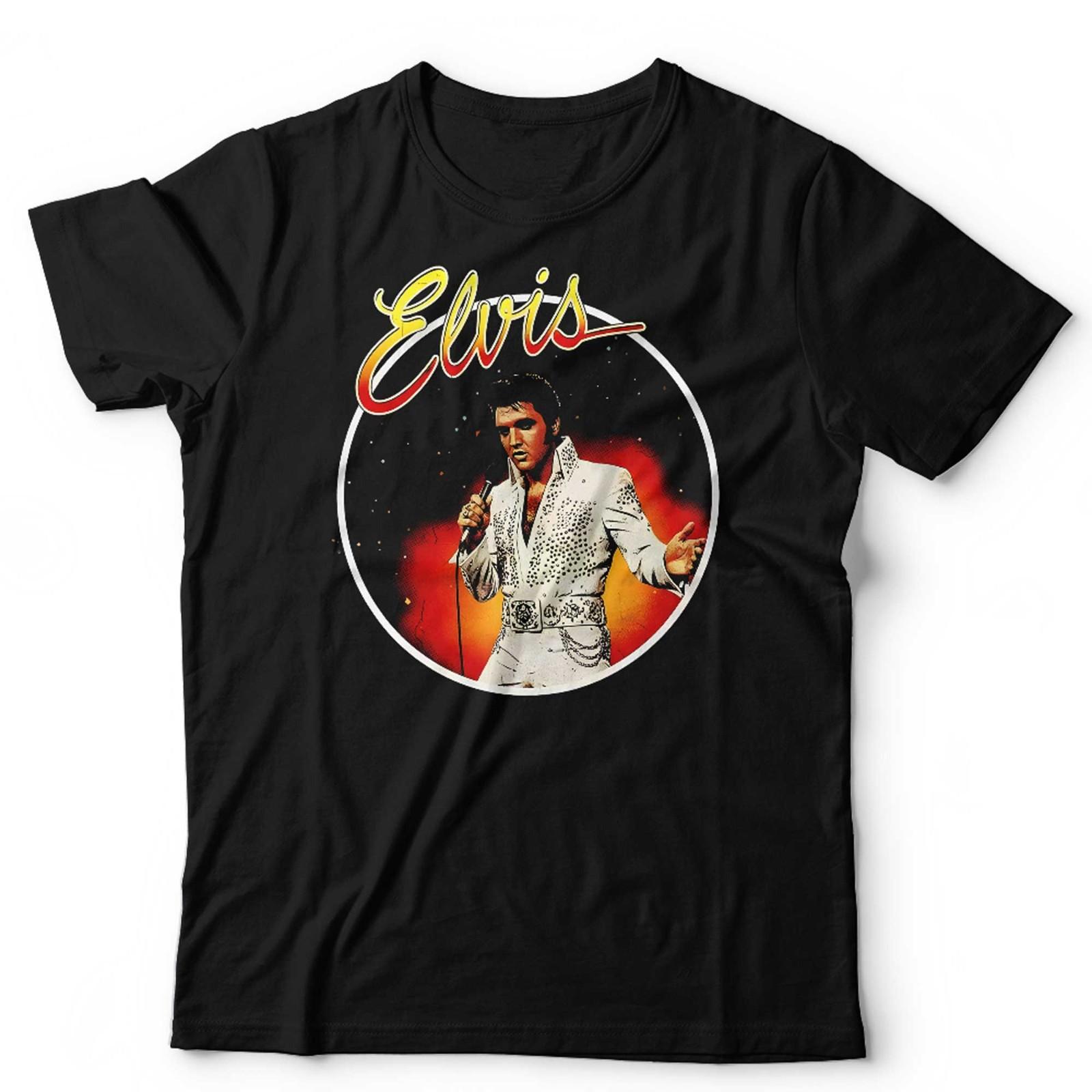 Elvis Presley Print Tshirt Unisex & Kids Retro Rock N Roll Band Shirt The King S разноцветный