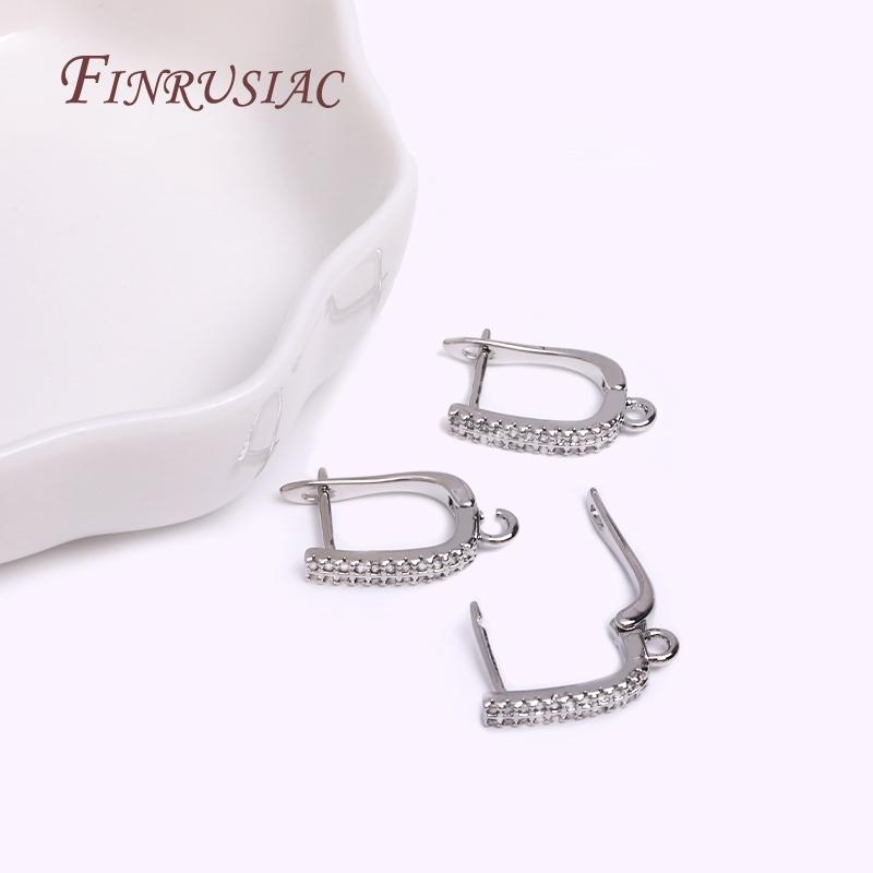 

Zircon Earwires Leverback Fastener Fittings 18K Gold Plated Earring Hooks For DIY Women Earring Jewelry Making Accessories 1 pair