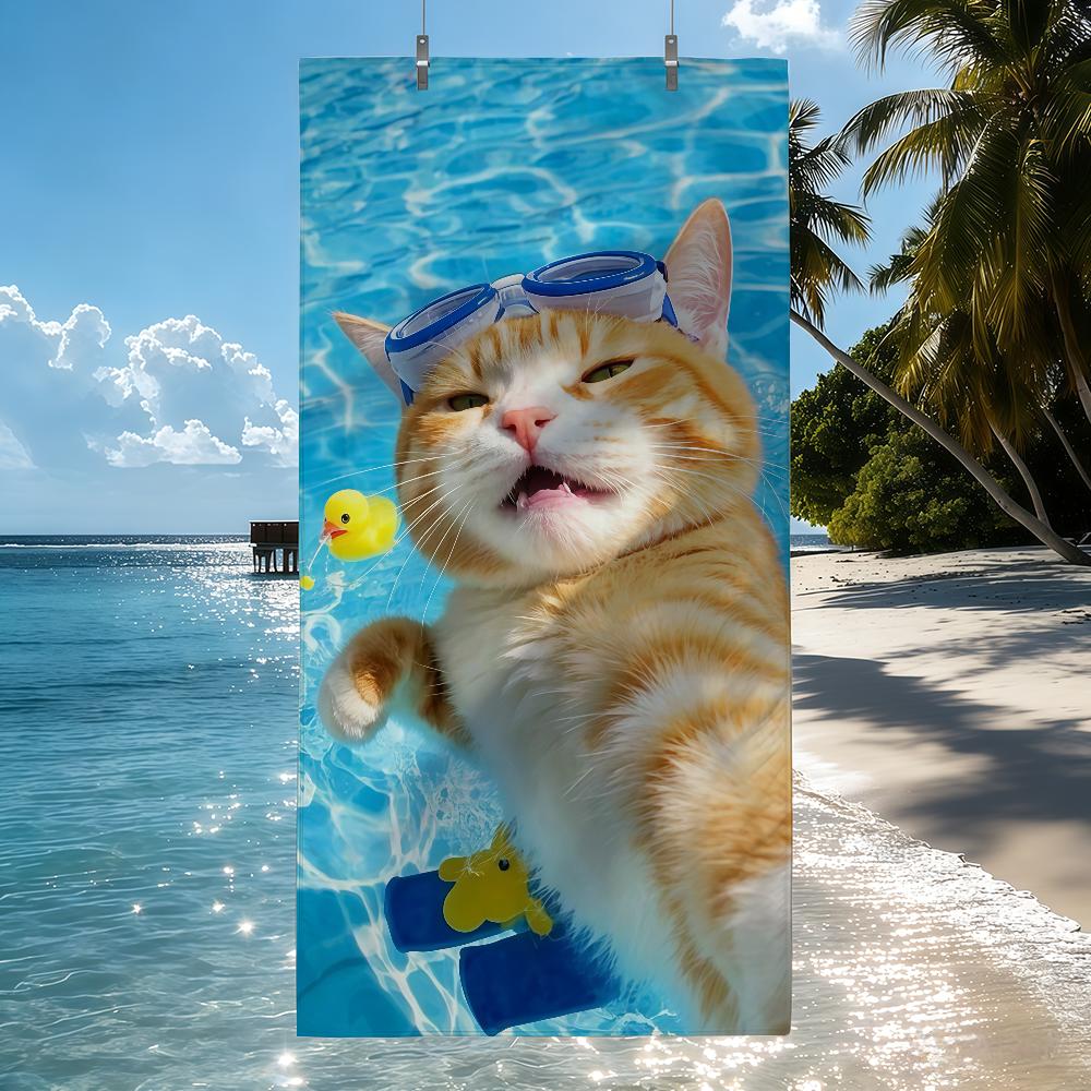 Cat Swimming Ring Towel Quick Drying Beach Towels Are Suitable For Swimming Pools Camping Yoga And The Gym