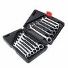 12PCS/Set Multifunctional Wrench Fixed Ratchet Quick Wrench Set Hardware Kit 72 Teeth 180 Degree Rotation