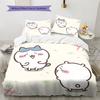 Chiikawa  Pattern Bedding Quilt Set  Home Decoration  Gift (1 * Duvet Cover + 2 * Pillowcase  Without Core)
