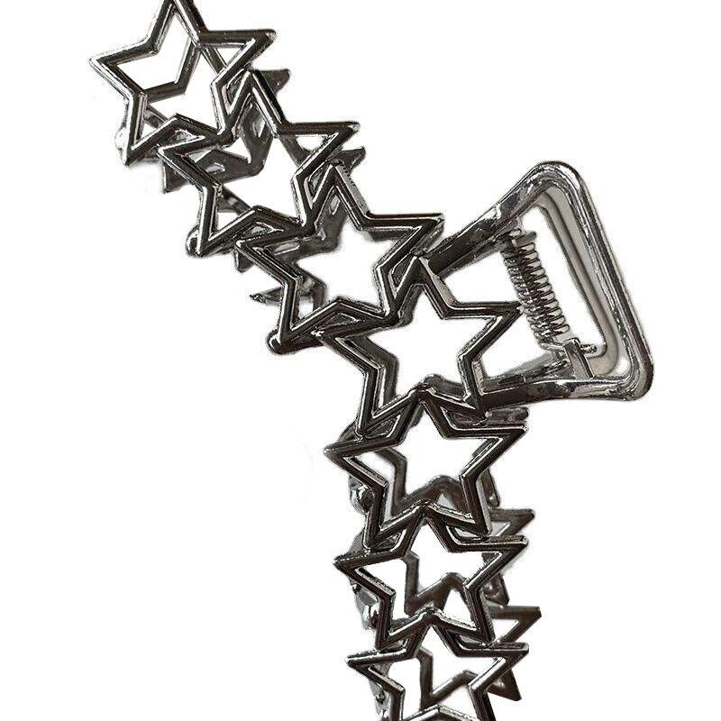 Large Metal Star Hair Claw Clip Irregular Hairpins Punk Style Silver Hair Claw&