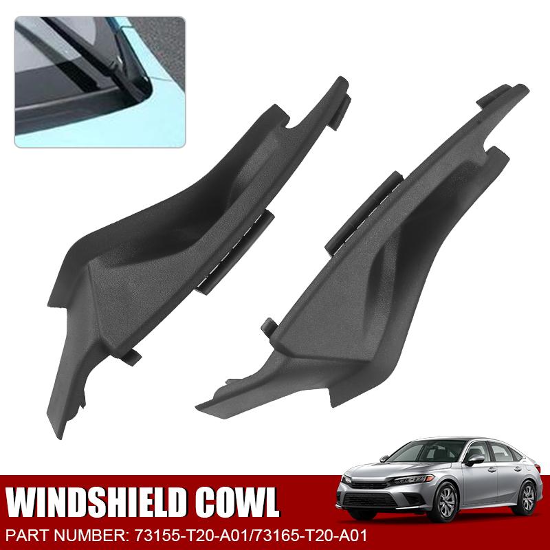 1 Pair Front Windshield Wiper Side Cowl Extension Trim Cover For Honda Civic 2022 2023 2024 2025 73155-T20-A01 73165-T20-A01