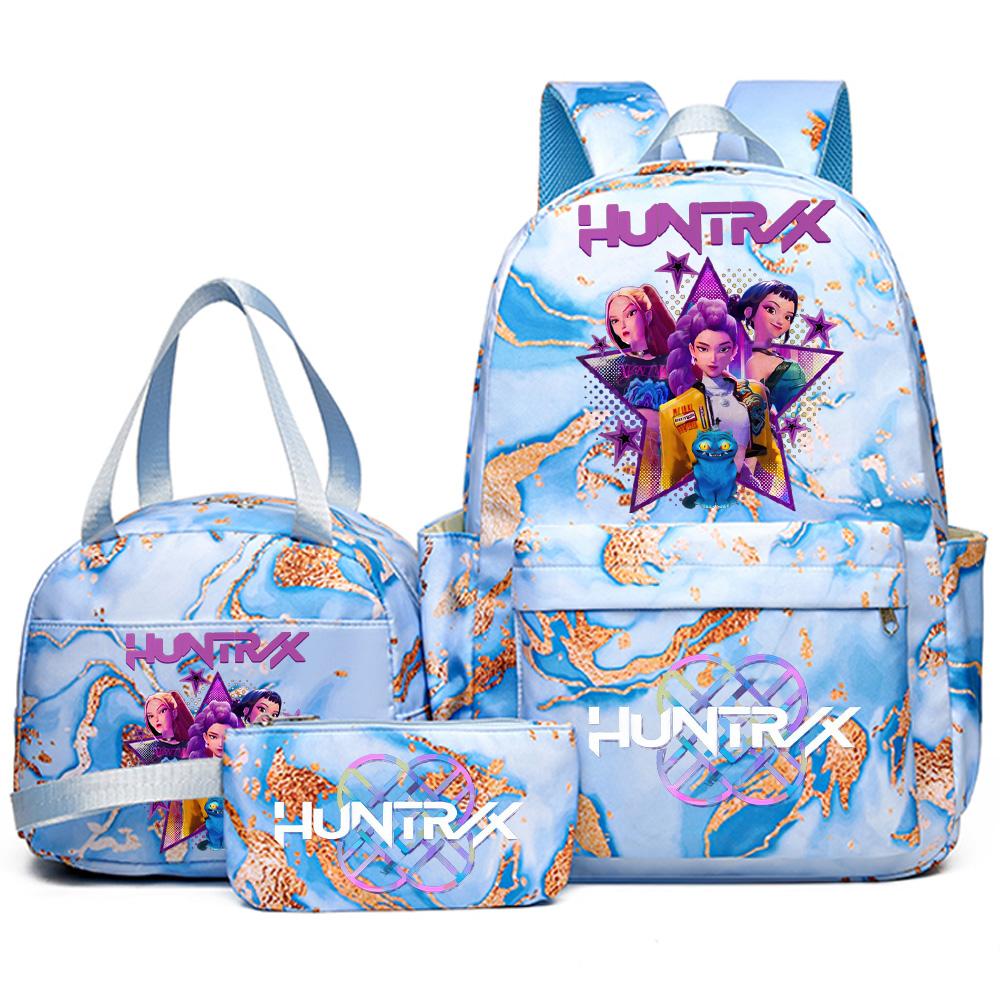 3 szt./zestaw Plecak z nadrukiem Anime Kpop z torebką i piórnikiem dla nastolatka, studenta, dziewczyny, chłopca, wodoodporna torba podróżna Mochila