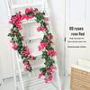 Artificial Rose Flower Vine for Indoor Decoration: Ceiling Hanging & Living Room Decor