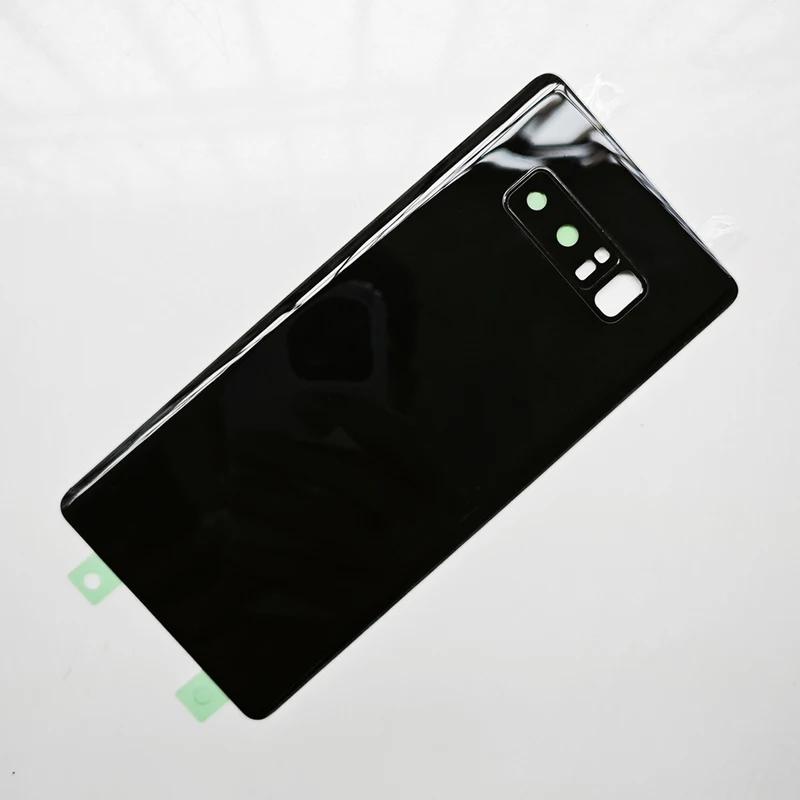 Tampa traseira de vidro da bateria para Samsung Galaxy Note 8 N950 N950F Tampa traseira de vidro + adesivo + moldura de lente de vidro da câmera