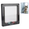 ABS Acrylic Pet Cats Screen Door Window Lockable Waterproof Medium Cat Flap (black)