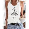 Printed T-shirt Gothic vest pattern vest Women's sleeveless round neck casual top