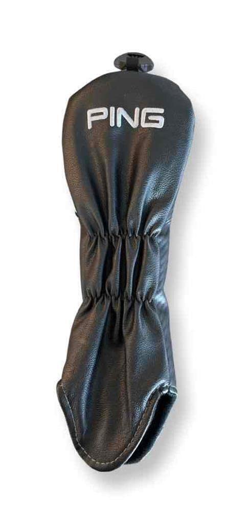 PING G430 Fairwayholz Headcover, Schwarz Weiß-Gelb-Grau, Leder, Verstellbarer Nummernanhänger.