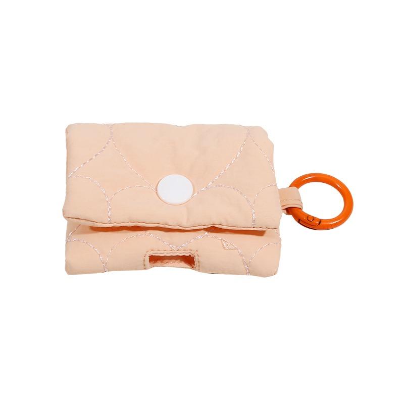 1pc New with Buckle Earphone Bag Soft Cloth Data Cable Coin Purse Lightweight Earphone Case for AirPods