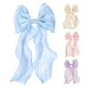 Women Hairpin Cartoon Bowknot Long Ribbon Decor Back Head Hair Clip Hair Styling Tool Hair Accessory