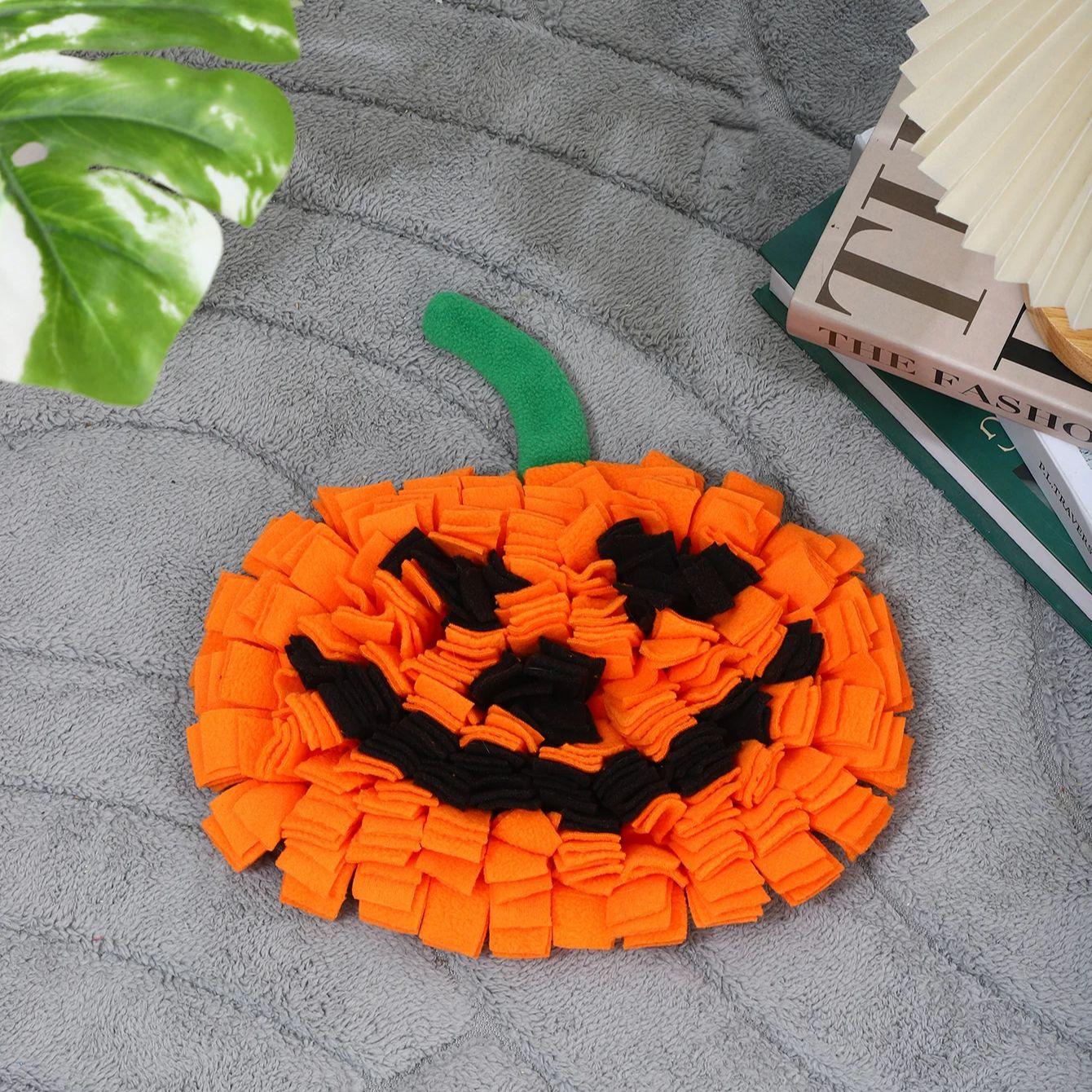 

Тыква Собачий Сниффл Коврик Питомец Интерактивный Коврик Ноузворк Коврик для Кормления Диспенсер для Лакомств Натуральные Игрушки для Поиска для Маленьких Больших жёлтый