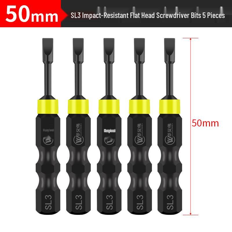 Impact-Resistant Slotted Drill & Screwdriver Bit for Electric and Pneumatic Tools