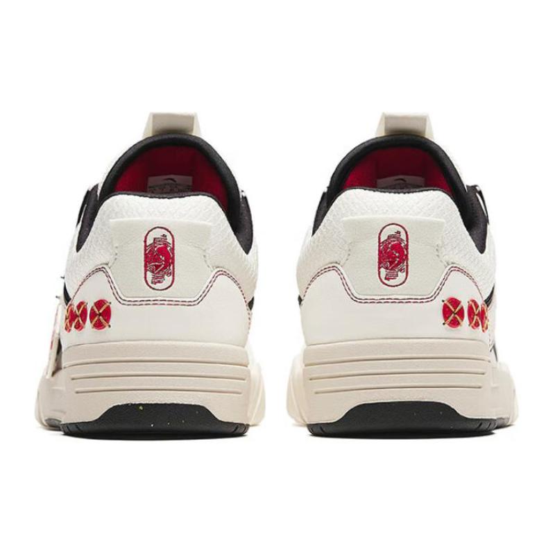 Anta AOJIE Good Things Happen Slip-Resistant Cushioning Wear-Resistant Low-Top Skateboard Shoes Women's White Red Sneakers 122418040-7