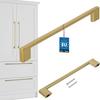 KOTARBAU® Kitchen Furniture Handle Classic Modern Oblong Long Matte Gold 221 MM Spacing 192 MM