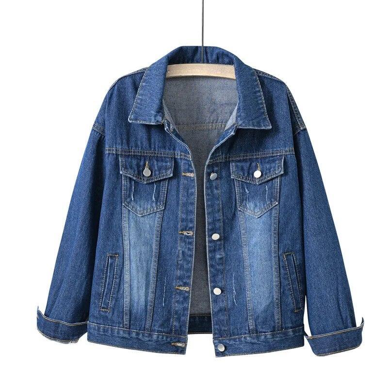 Female Tops Short Coat Spring Autumn Denim Jacket Women Casual  Female Color Jean Jackets Loose Outerwear Woman Tops