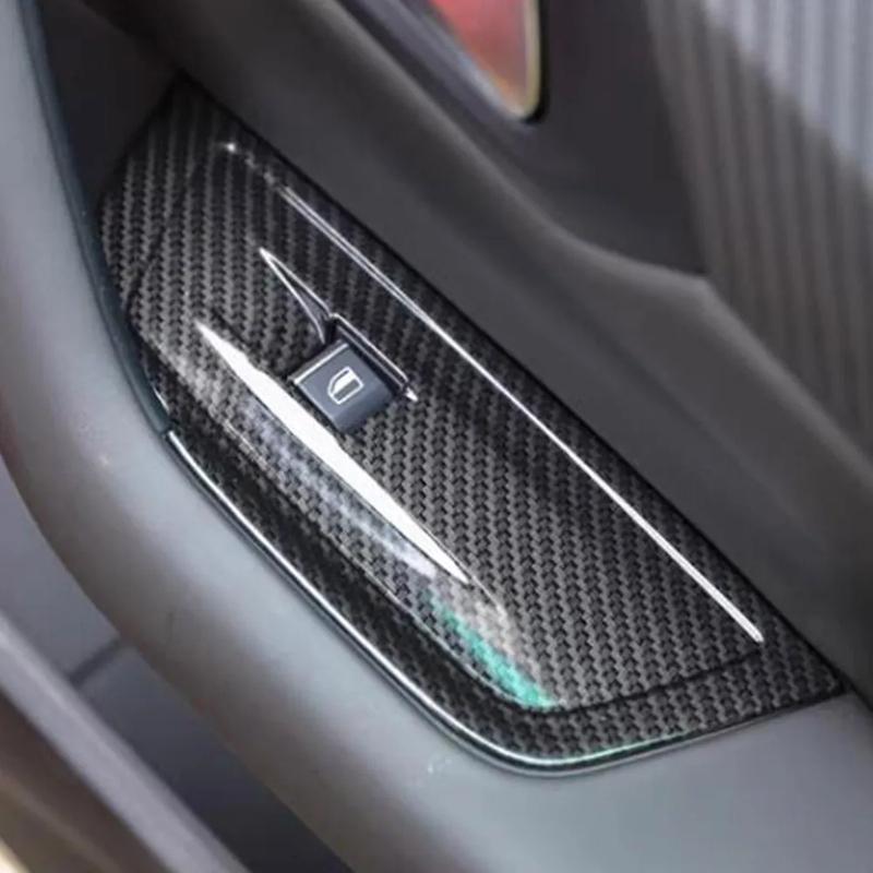 For Peugeot 508 GT    ABS Carbon Fiber Armrest Window Buttons Cover Glass Lift Adjust Switch Panel Trim Accessories