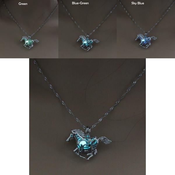 Premium Quality Luminous Horse Pendant Necklace In Classic Colors For Women