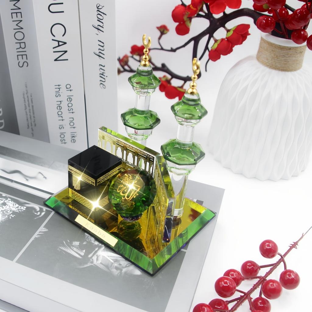 Arabian Style Crystal Glass Crafts Muslim Eid Mubarak & Ramadan Table Decoration for Party