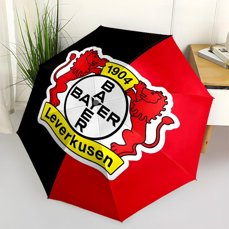 Bayer Leverkusen, Football Club- Automatic Opening and Closing, 8-rib Structure Portable Umbrella, Suitable for Men and Women in All Seasons