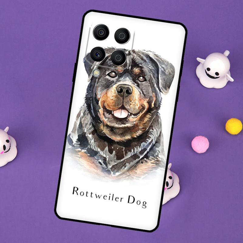Cartoon Rottweiler Dog Cover For Samsung Galaxy M32 M52 M12 M13 M33 M23 M53 M15 M55 M31 M51 M14 M34 M54 M20 Case