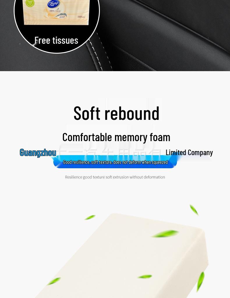 Universal Memory Foam Car Armrest Heightening Pad & Protective Tissue Box Cover