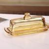 Glass Butter Dish Lid Included Elegant Plate for Butter Storage and Snacks Serving Practical Kitchen Tool