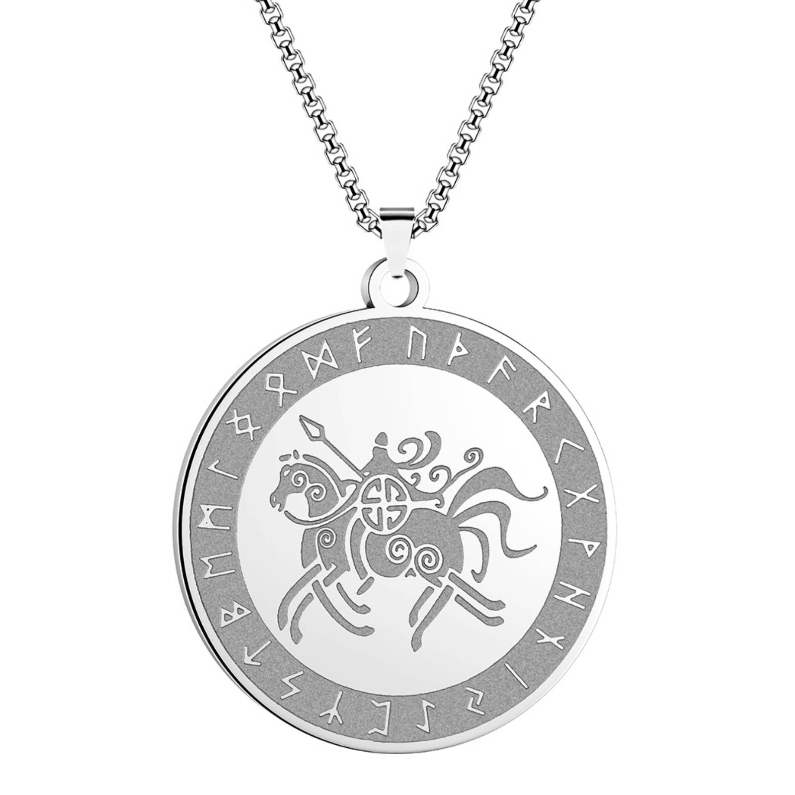 Viking Nordic Odin Rune Pendant Necklace Women Men Talisman Stainless steel Jewelry Gift